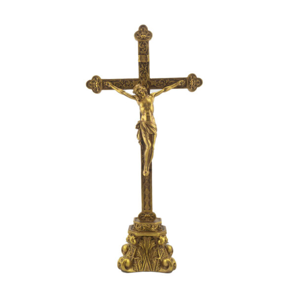 AR CRUCIFIJO GOLD CON BASE 45 CM